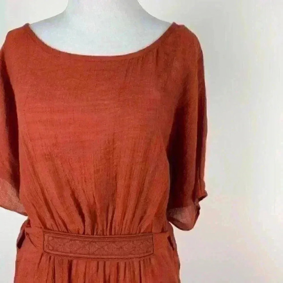 Forever 21 top sz L burnt orange lightweight boho - Picture 2 of 8